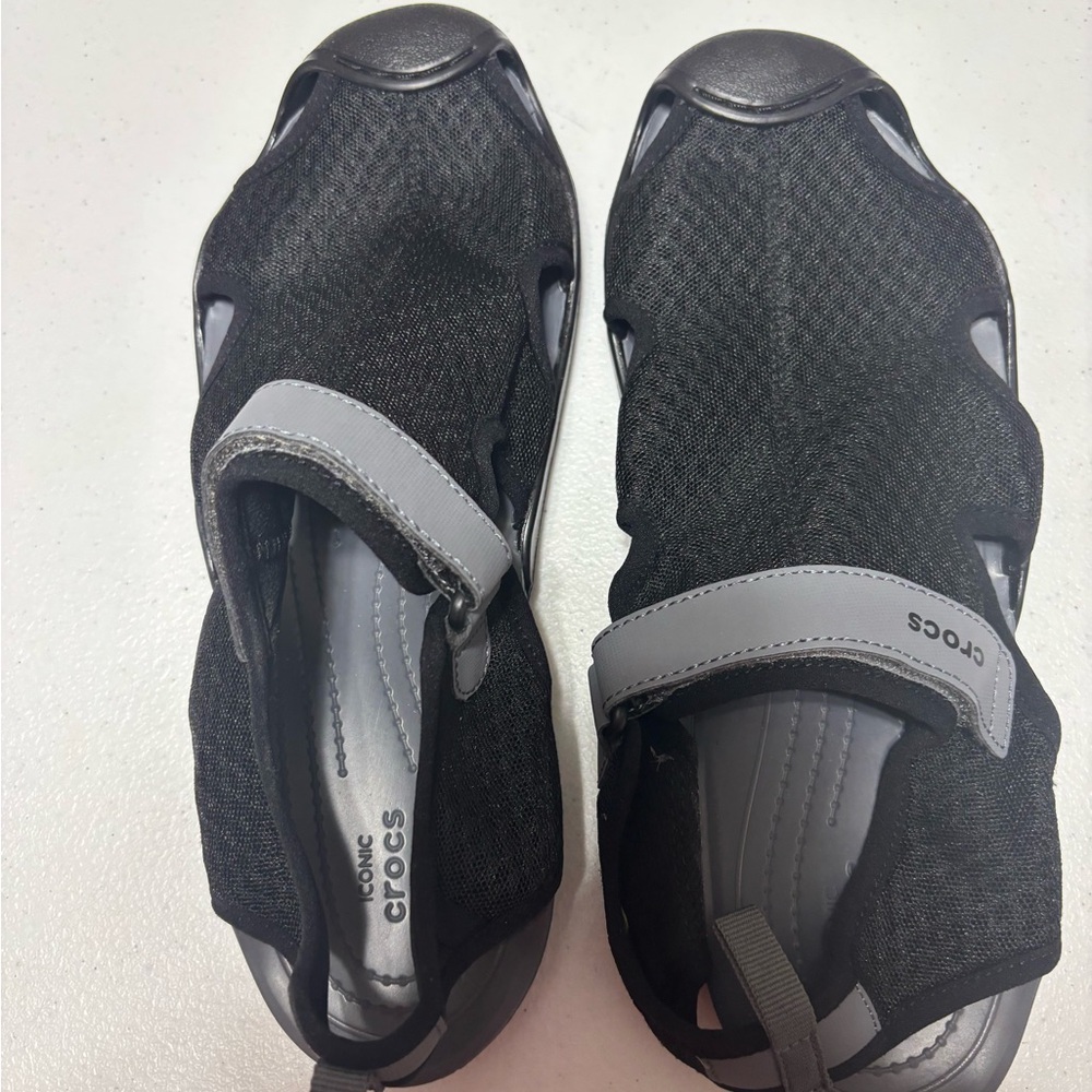 CROCS Black and Gray Slip-On Shoes